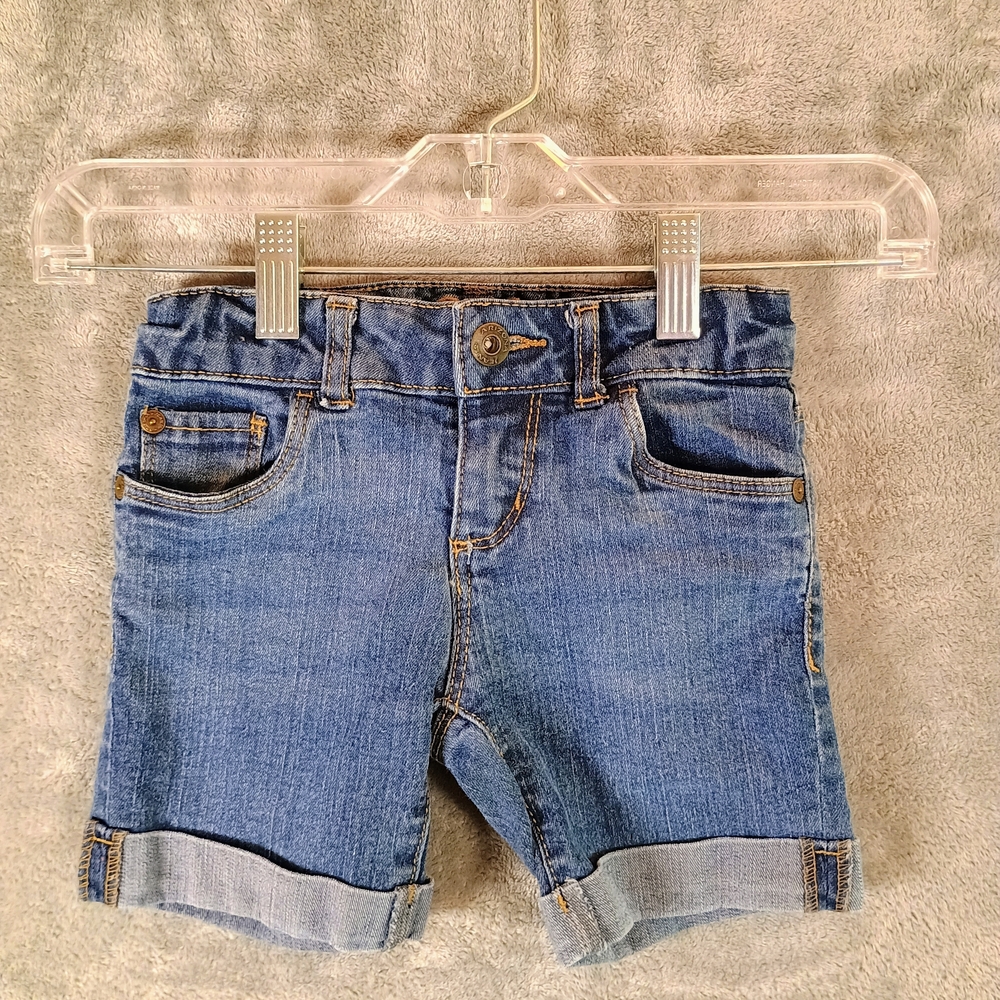 Blue Denim Roll-Cuff Girls Shorts 7Reg